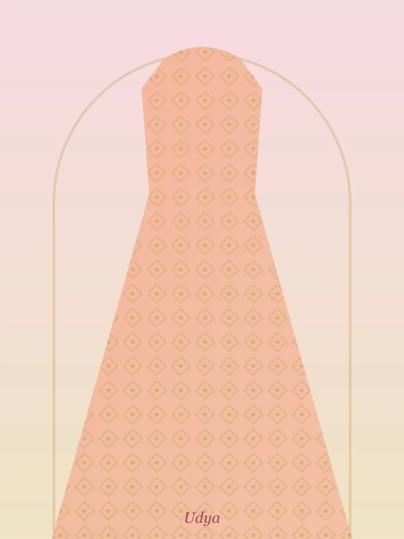 Peach Flared Anarkali Suit Set