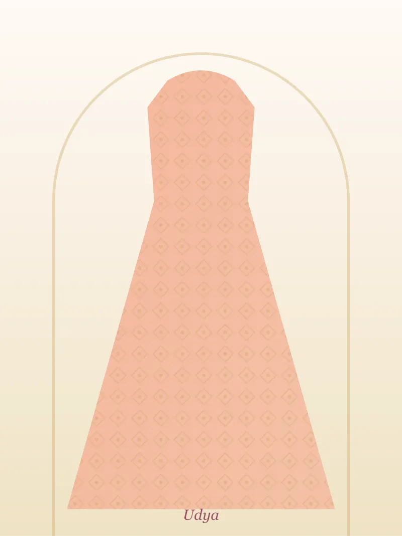 Peach Zari Anarkali with Dupatta