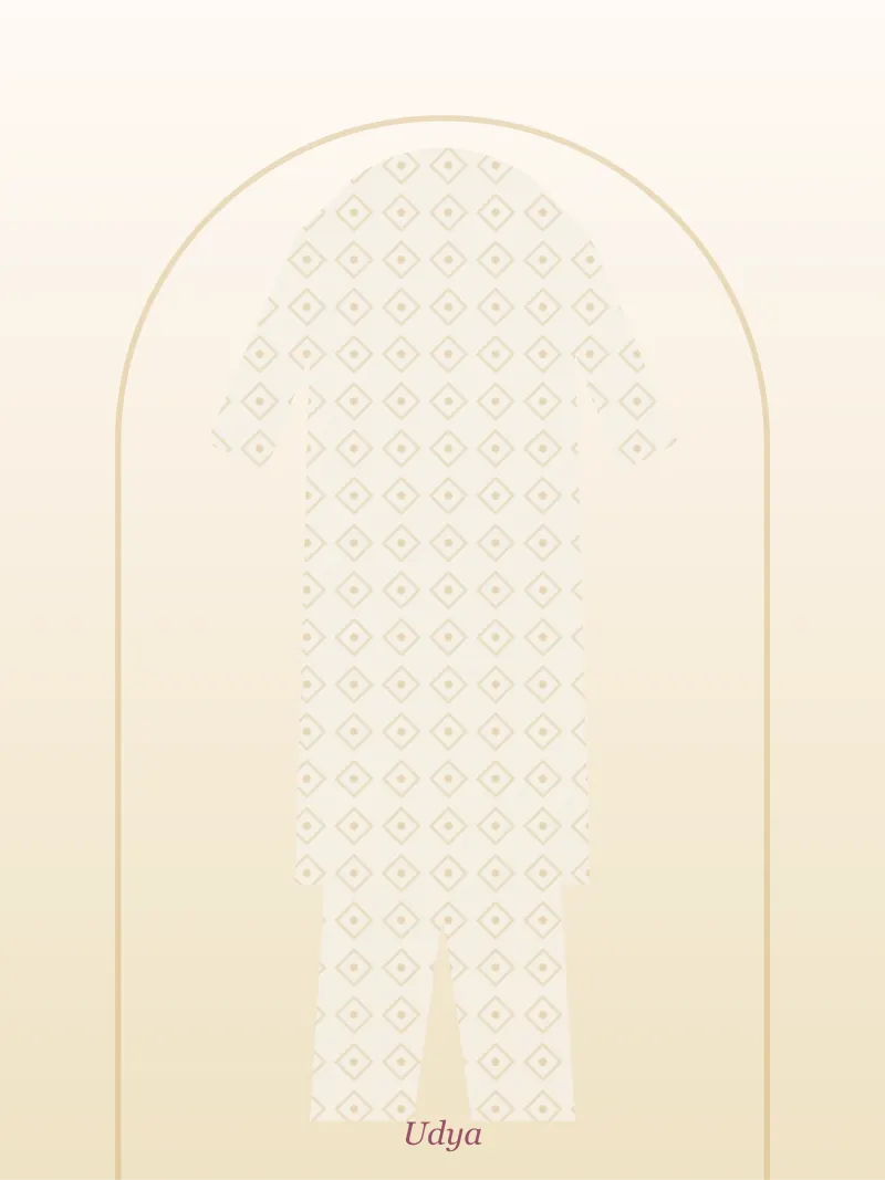 Off White Printed Palazzo Kurta Set