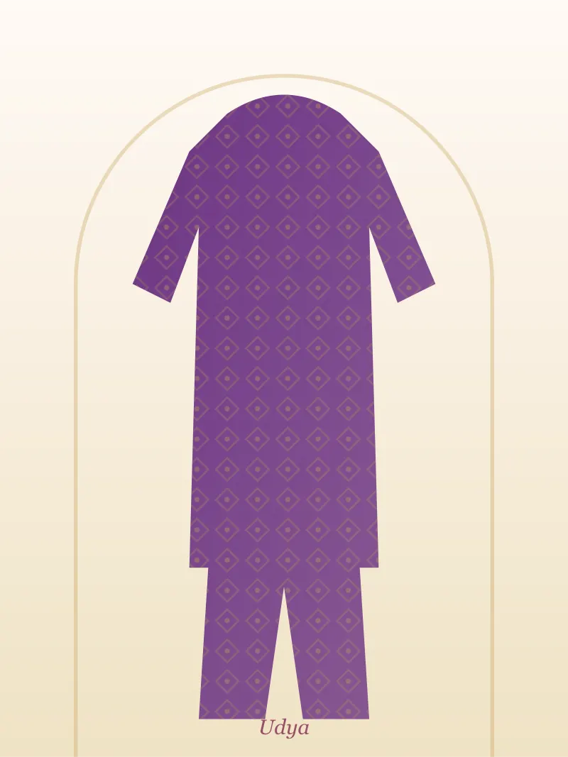 Purple Printed Palazzo Kurta Set