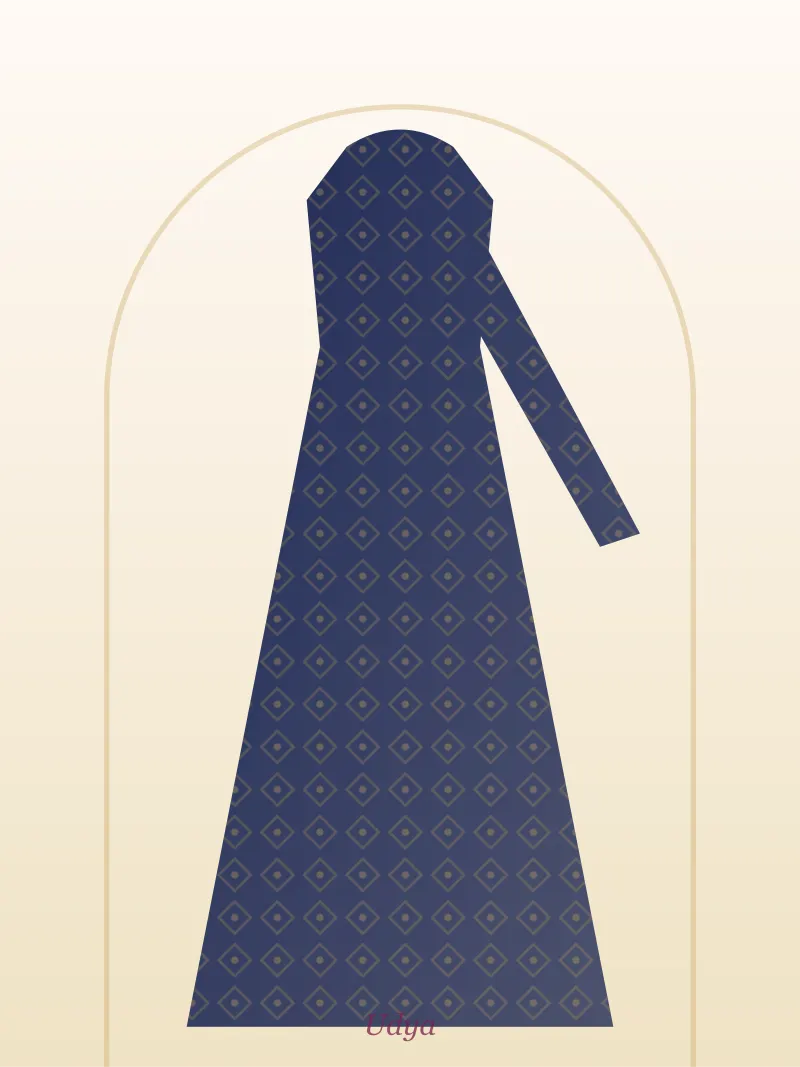 Navy Chiffon Ruffle Saree