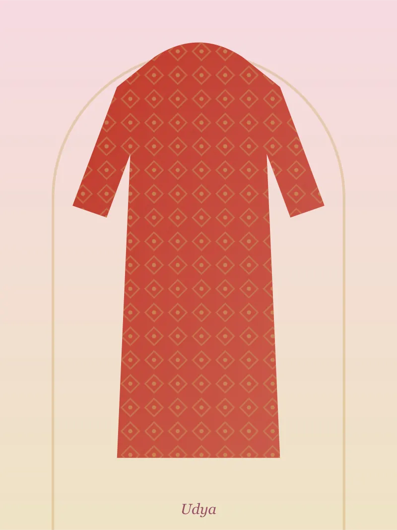 Red Printed Kurti