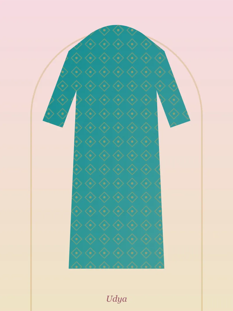 Teal Kurta Set with Dupatta