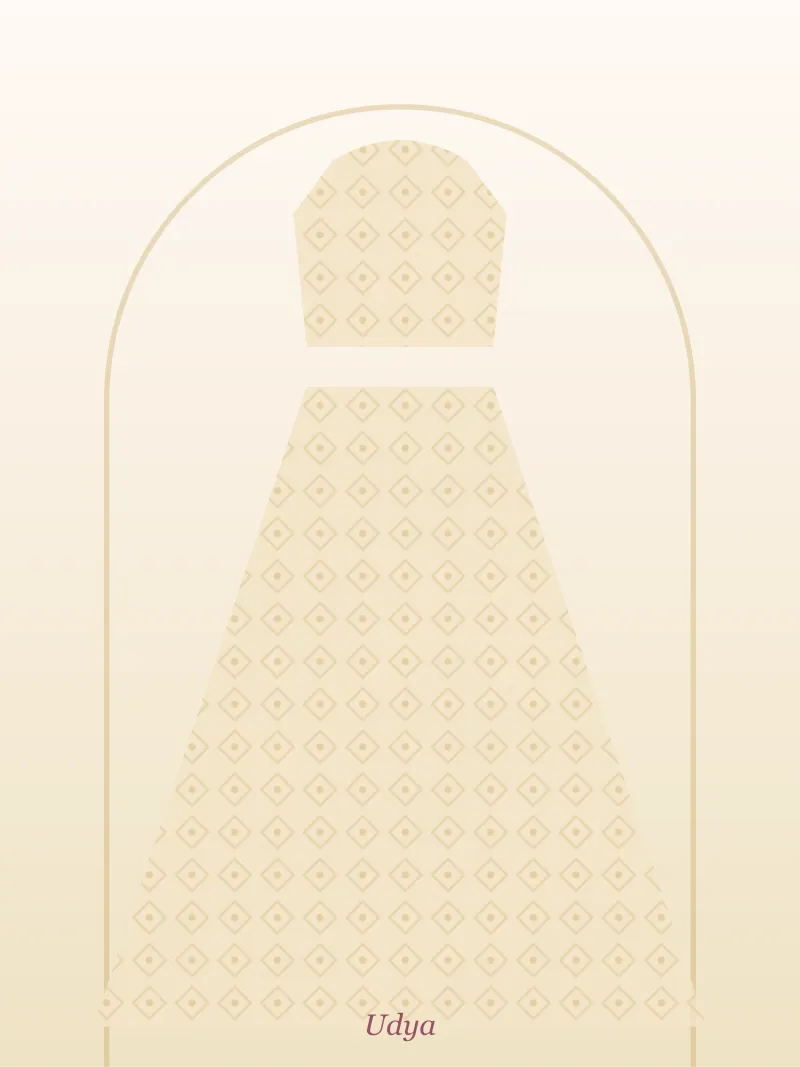Cream Mirror Work Lehenga